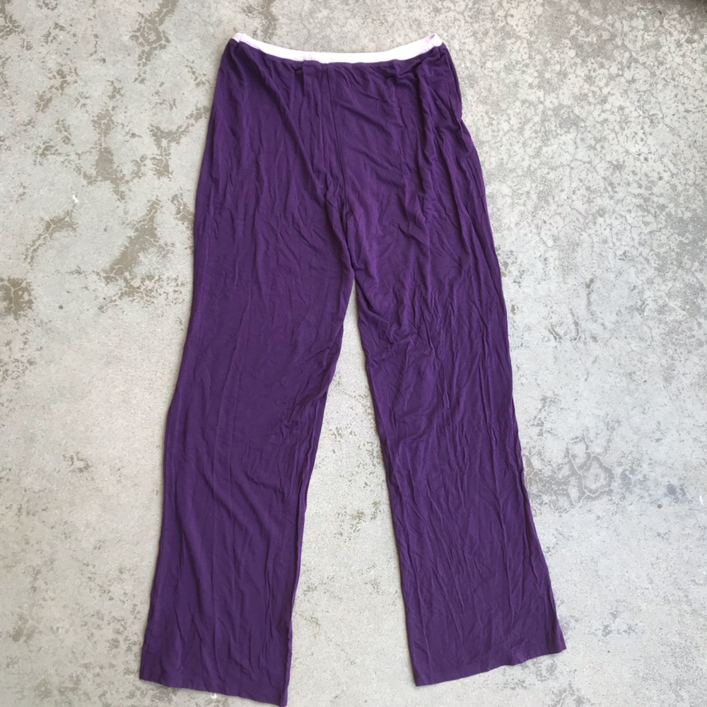Eggplant Purple Modal Knit Lounge Pants - Picture 3 of 3